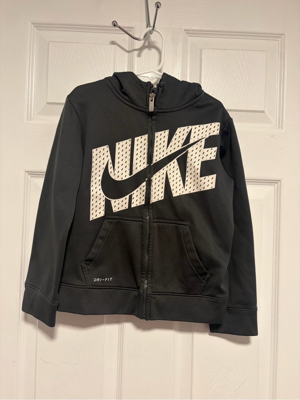 Nike Kids Black and White Full-Zip Hoodie Jacket